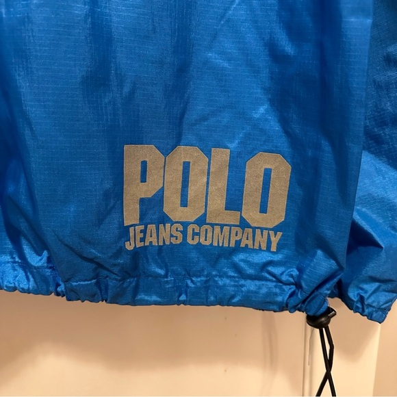 Vintage Polo Jeans Ralph Lauren Jacket M Blue Anorak Windbreaker Rain Track Y2K - Picture 2 of 8
